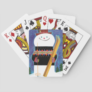 Skis for Snowman Playing Cards
