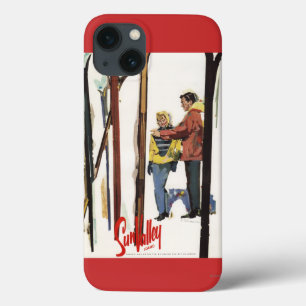 Skis Standing Up in Snow by Couple Poster iPhone 13 Case