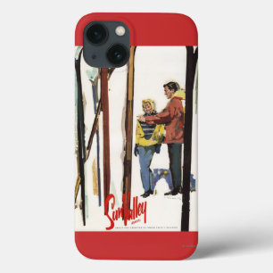 Skis Standing Up in Snow by Couple Poster iPhone 13 Case
