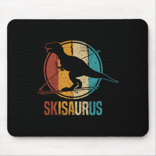 Skisaurus Funny Skiing Dino Ski Dinosaur Skiing Di Mouse Mat