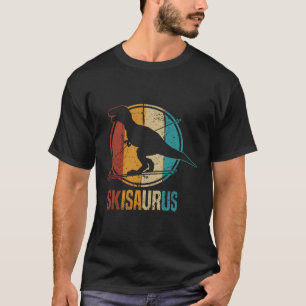 Skisaurus Funny Skiing Dino Ski Dinosaur Skiing Di T-Shirt