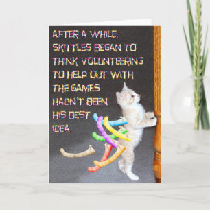 Skittles at the birthday party card