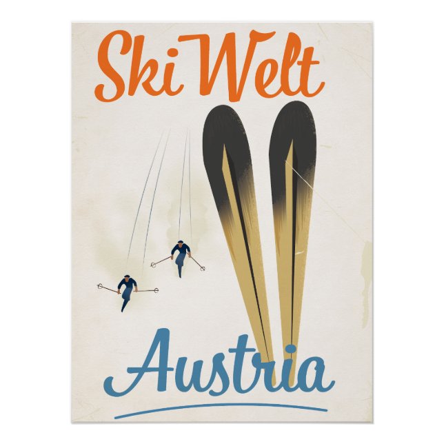 Skiwelt Austria ski travel poster (Front)