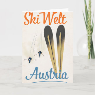 Skiwelt Austria ski travel poster Invitation