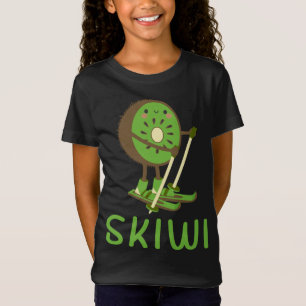 Skiwi Kiwi Ski Skier Fruit Fruits Winter Sports Ap T-Shirt