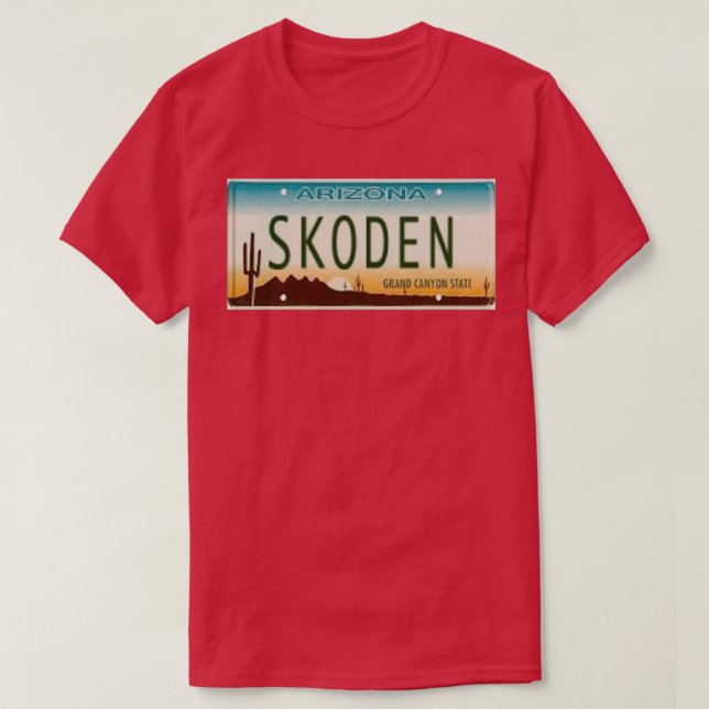 SKODEN ARIZONA License Plate  T-Shirt (Design Front)