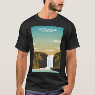 Skogafoss Iceland Retro Waterfall National Park Tr T-Shirt