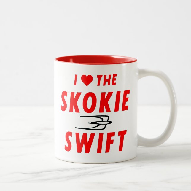 Skokie Swift, Yellow Line, CTA Rapid Transit Two-Tone Coffee Mug (Right)