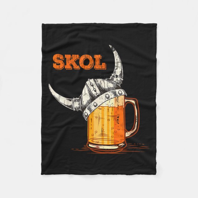 Skol Nordic Viking Helmet Drinking Gl  Fleece Blanket (Front)