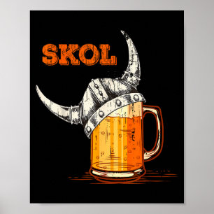 Skol Nordic Viking Helmet Drinking Gl  Poster