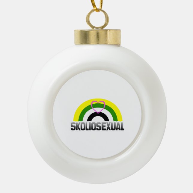 Skoliosexual Pride Ceramic Ball Christmas Ornament (Front)