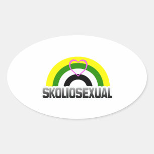 Skoliosexual Pride Oval Sticker