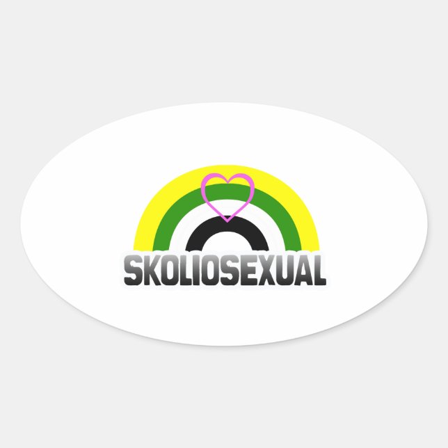 Skoliosexual Pride Oval Sticker (Front)