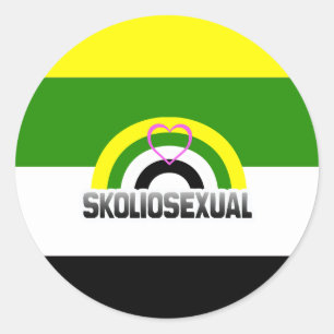 SKOLIOSEXUAL RAINBOW CLASSIC ROUND STICKER