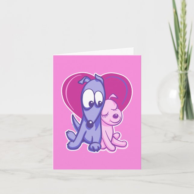 Skootle and Moon Pink Valentine's 4x5.6" Card (Front)