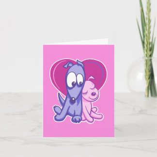 Skootle and Moon Pink Valentine's 4x5.6" Card