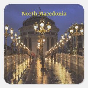 Skopje, North Macedonia Square Sticker