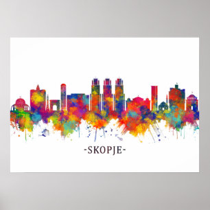 Skopje Republic of Macedonia Skyline Poster