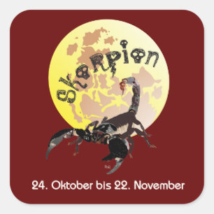 Skorpion 24. Oktober bis 22. November Aufkleber Square Sticker