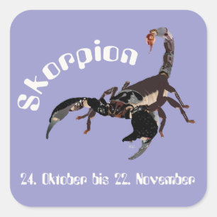 Skorpion 24. Oktober bis 22. November Aufkleber Square Sticker
