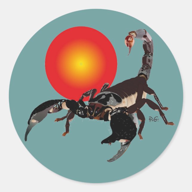 Skorpion Aufkleber Classic Round Sticker (Front)