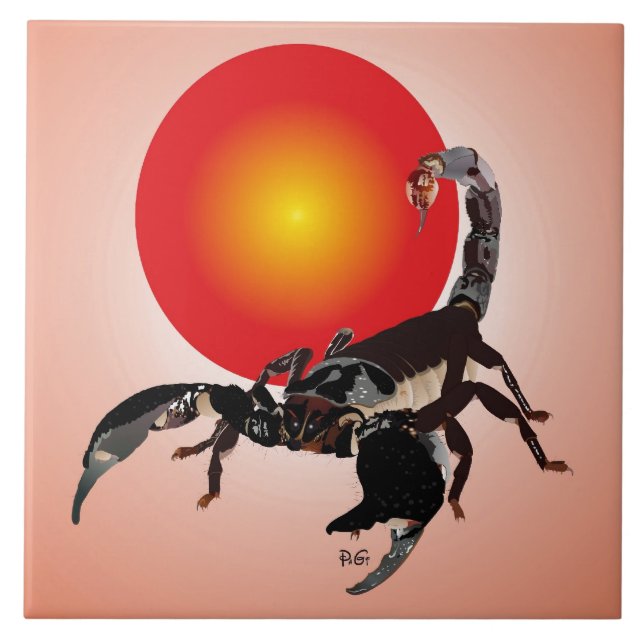 Skorpion Keramik Fotofliese Tile (Front)