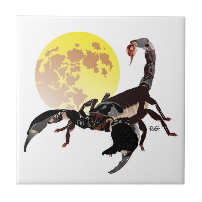 Skorpion Keramik Fotofliese Tile (Front)