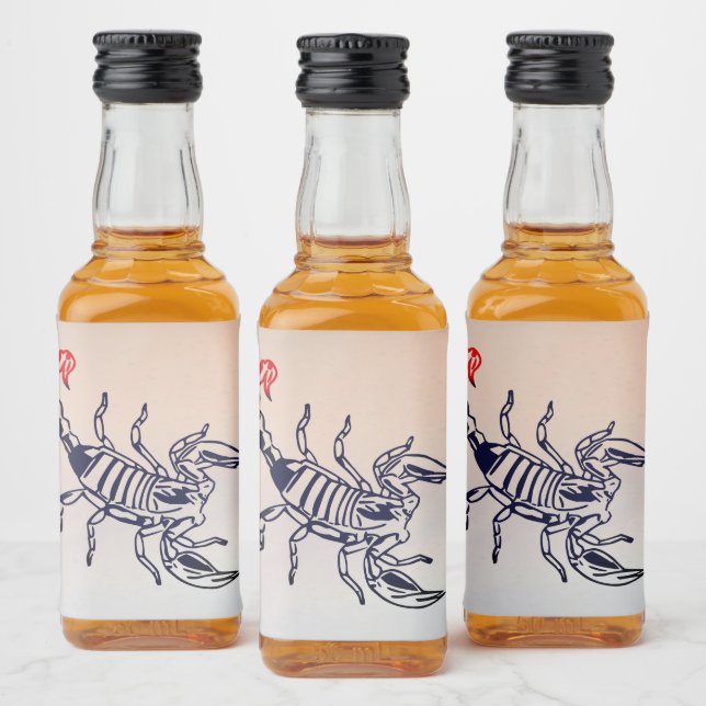 Skorpion put rotem Stachel Liquor Bottle Label (Bottles)