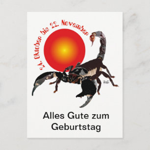 Skorpion Sternzeichen Postkarte Postcard