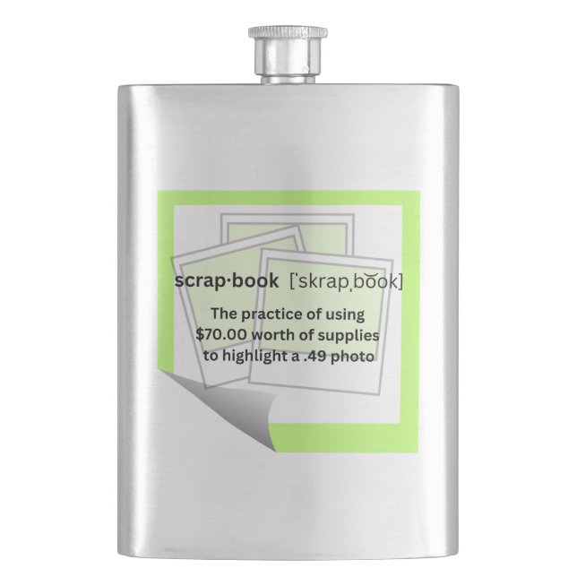 Skrap-book Hip Flask (Front)