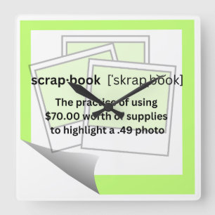 Skrap-book Square Wall Clock