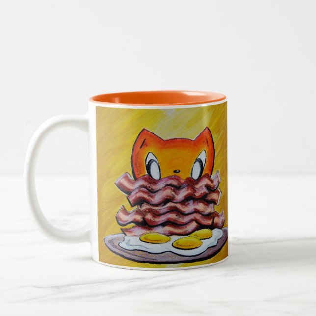Skribbles: Because Bacon Two-Tone Coffee Mug (Left)