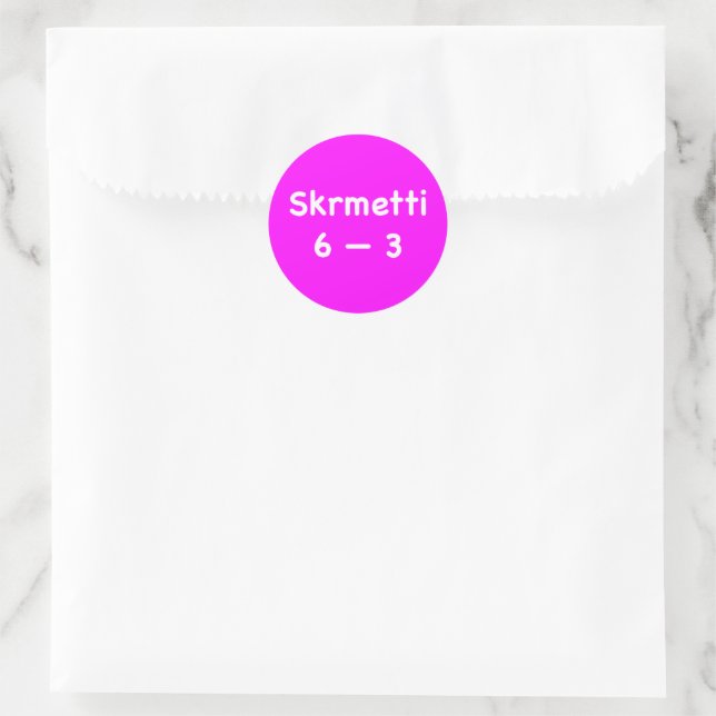 Skrmetti 6--3 classic round sticker (Bag)
