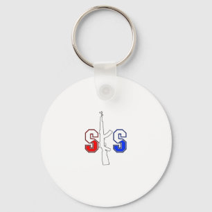 SKS Assault Rifle Logo RWB Stroked.png Key Ring