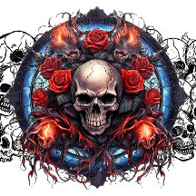 Skulduggery! Pirate Tattoo style gothic skulls
