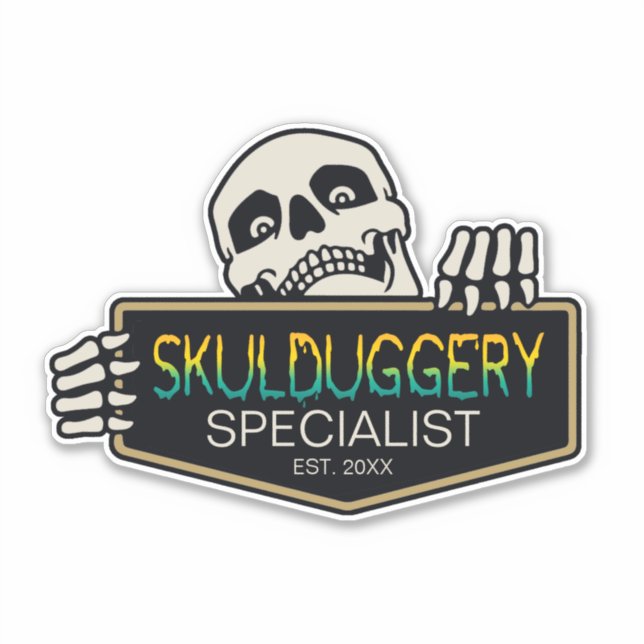 Skulduggery Specialist Halloween Skull Sign ID856 (Front)