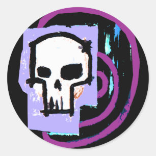 Skull 12 classic round sticker