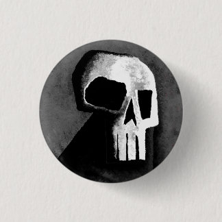 Skull 15-Grey 3 Cm Round Badge