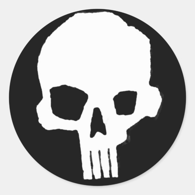 Skull 21 classic round sticker (Front)