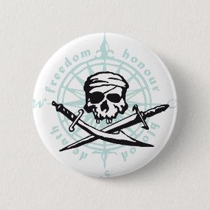 skull 6 cm round badge