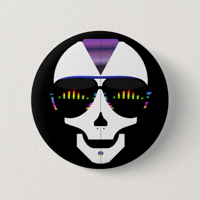 Skull 6 Cm Round Badge (Front)