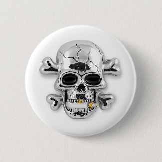 skull 6 cm round badge