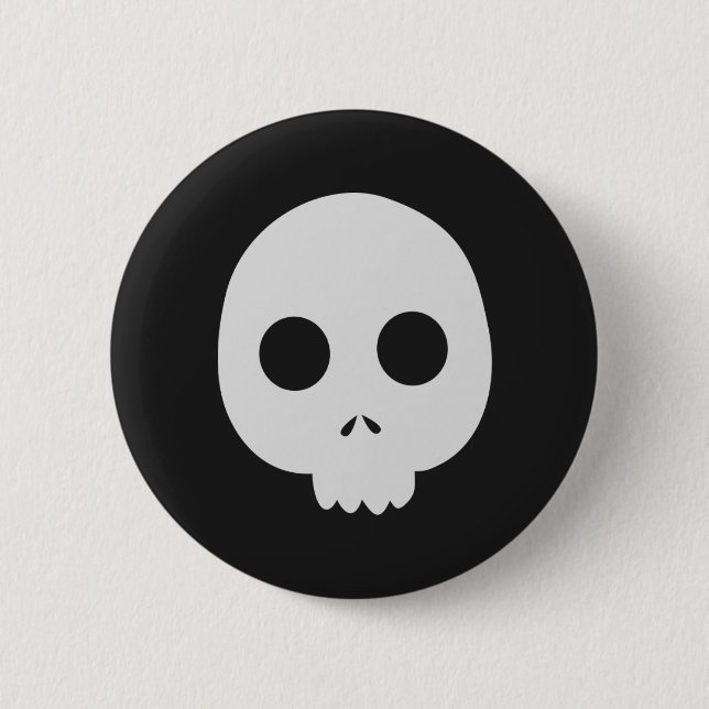 Skull 6 Cm Round Badge (Front)