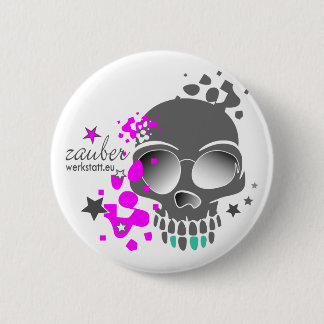 SKULL 6 CM ROUND BADGE