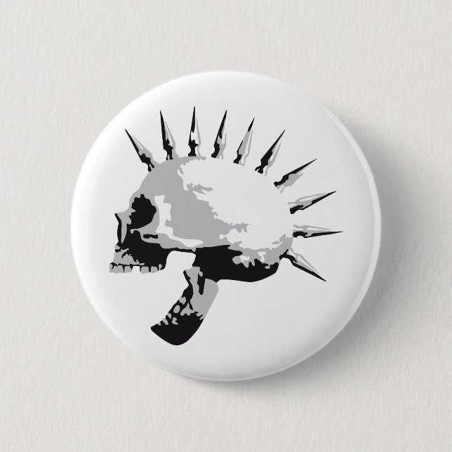 skull 6 cm round badge (Front)