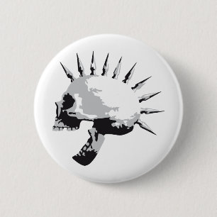 skull 6 cm round badge