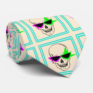 SKULL 80S STYLE TIE