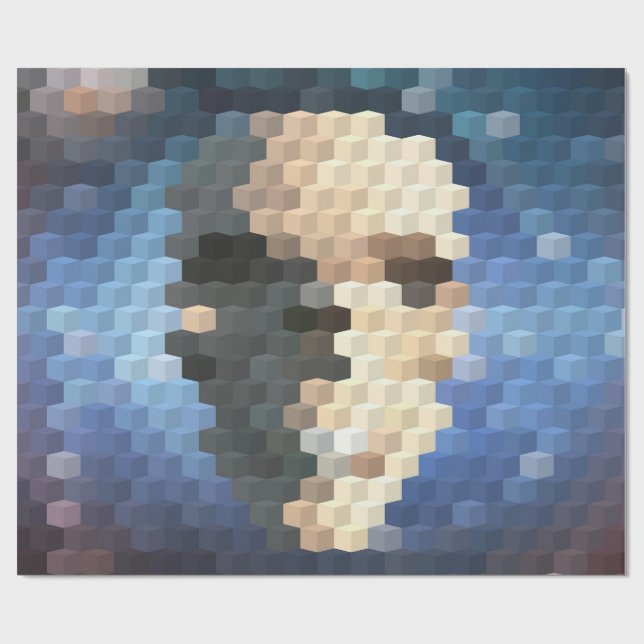 Skull abstract pattern wrapping paper (Flat)