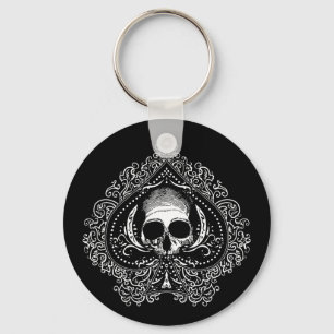 Skull Ace of Spades Key Ring