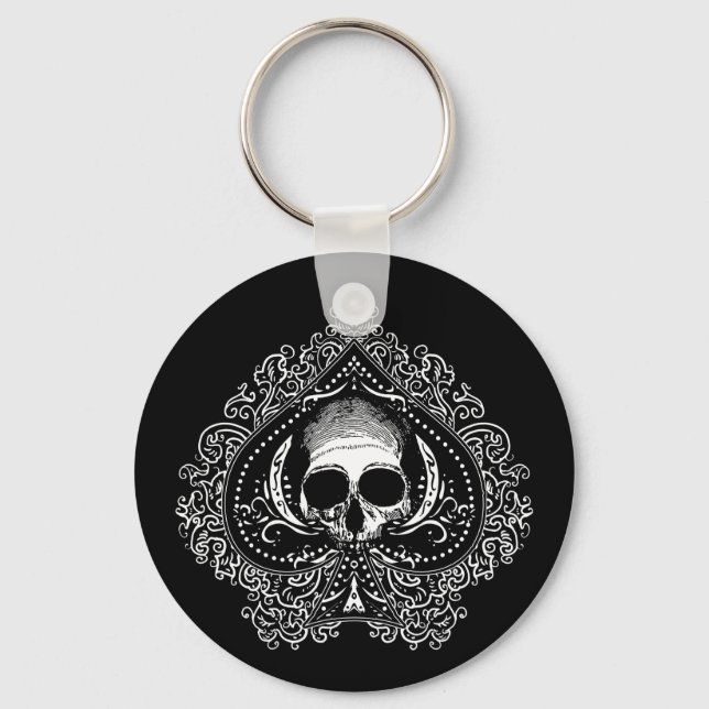 Skull Ace of Spades Key Ring (Front)